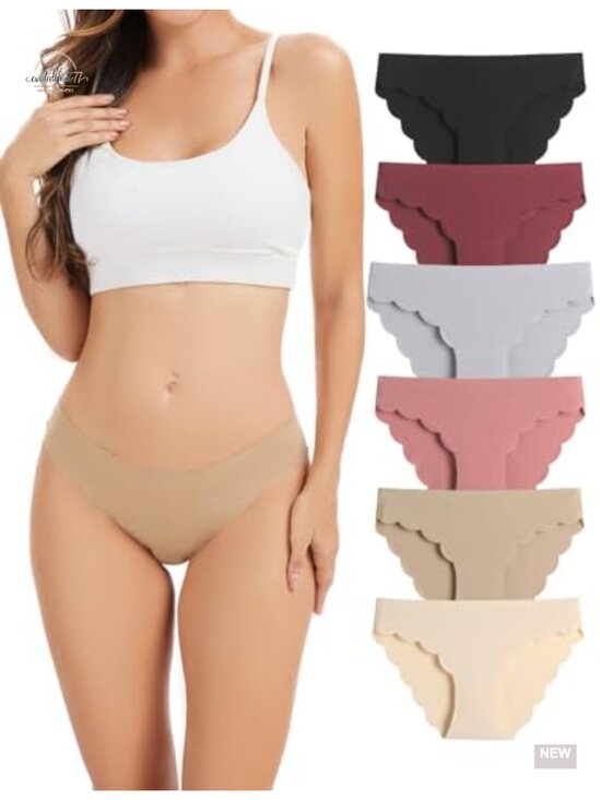 Other - Seamless No Show Wave Edge Low Rise Bikini Panties 6 Pack